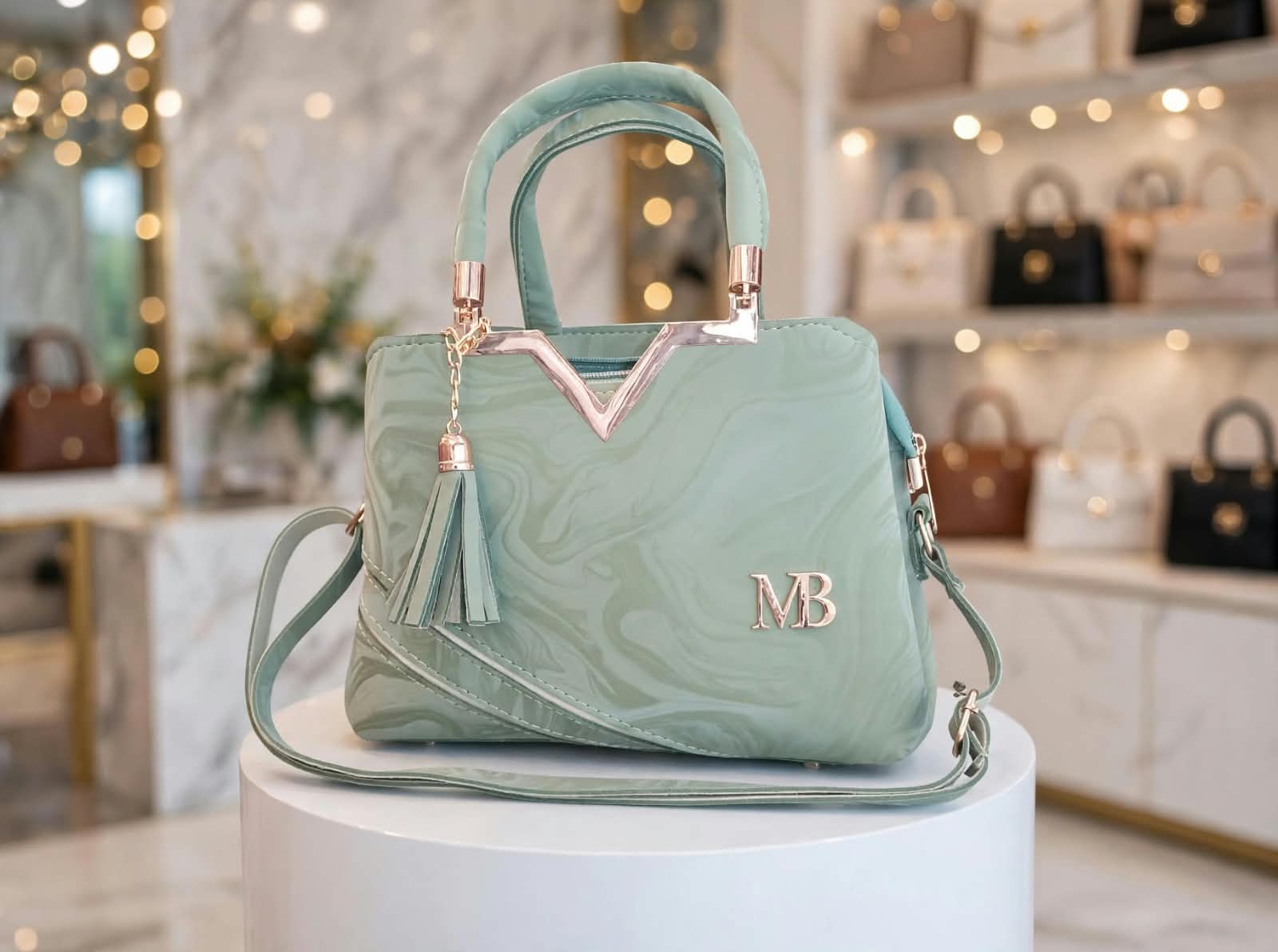 Premium Mint Green Women Handbag | Luxury Shoulder & Hand Carry Bag