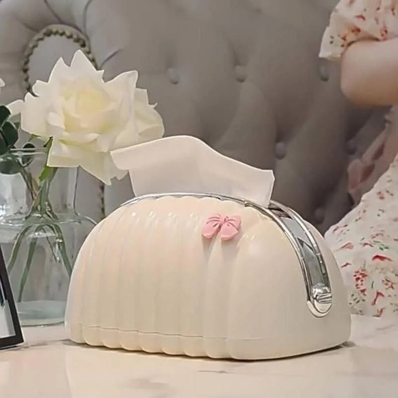 Shell Shape Tissue Box Holder | Elegant Wave Pattern Tissue Dispenser | Decorative Napkin Holder for Home & Office